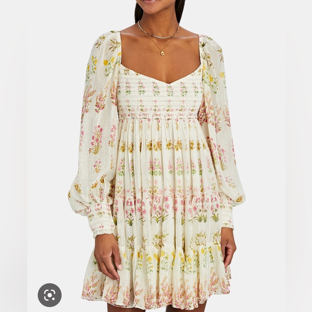 HEMANT & NANDITA FLORAL CHIFFON MINI DRESS intermix exclusive